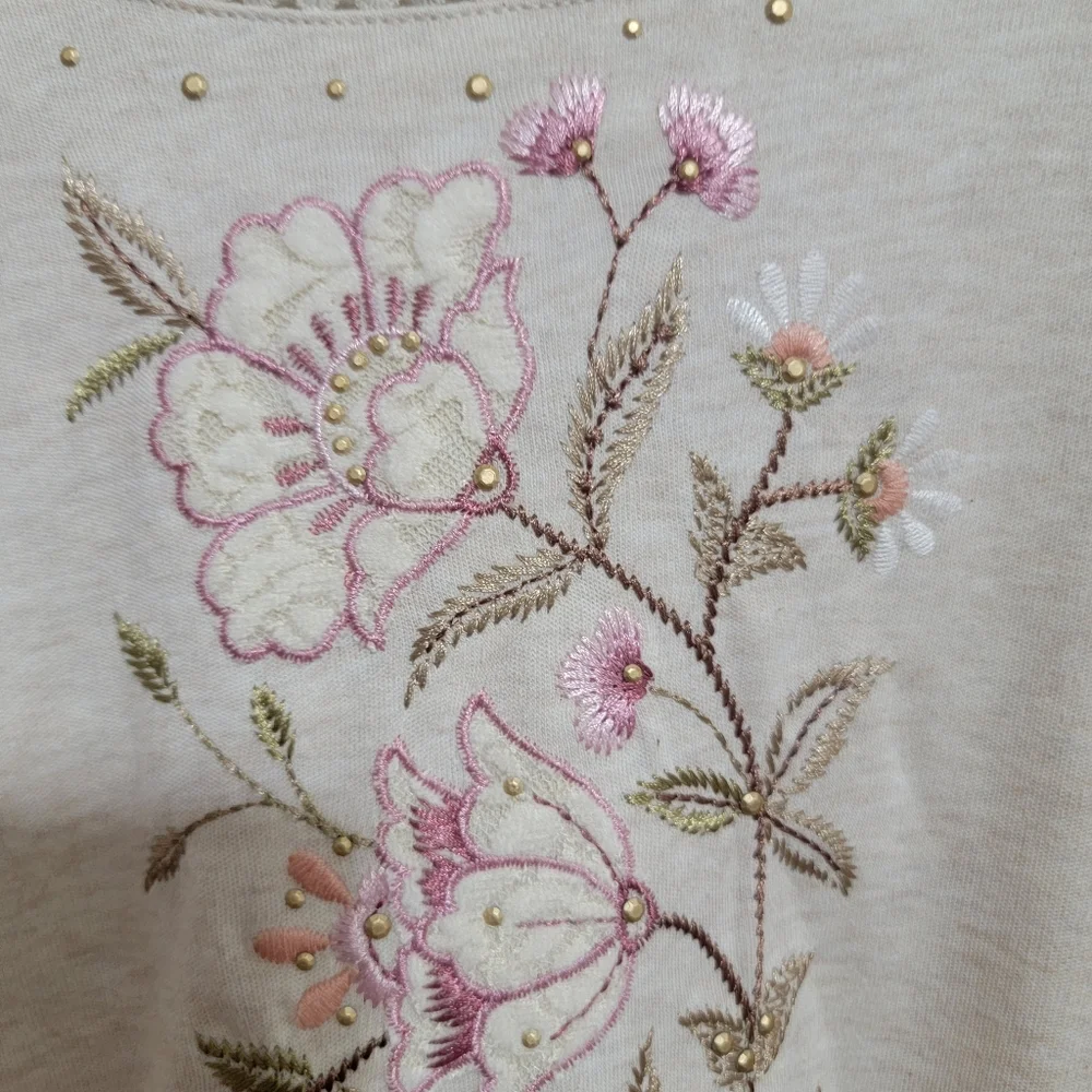 Alfred Dunner Telluride Womens Round Neck 3/4 Sleeve T-Shirt Size Large - Picture 5 of 8